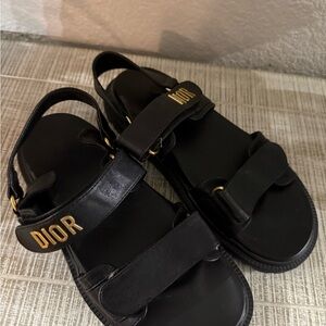 Black chunky sandals
